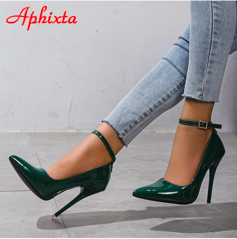 Crystals Buckle Stiletto Heels