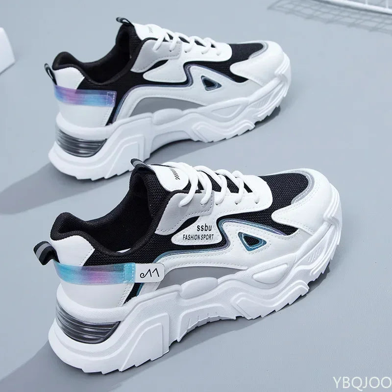 Green Casual Trainers with Chunky Flat Shoes