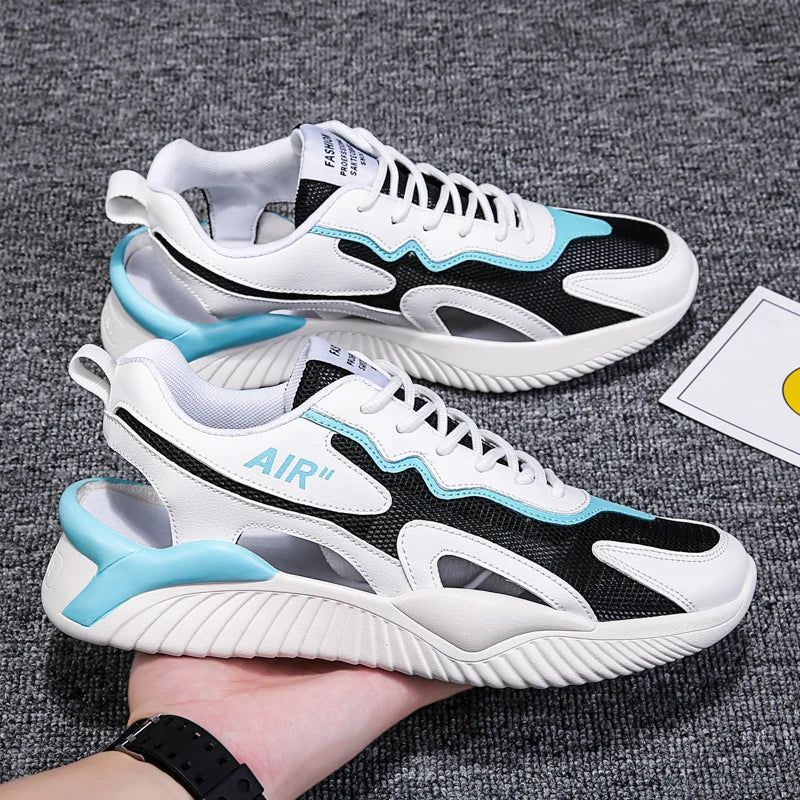 Leather Men's Shoes Slippers Outdoor Sports Trendy Flat Men Sandals Non-slip Breathable Eva High Quality Fashion Summer Mesh PU