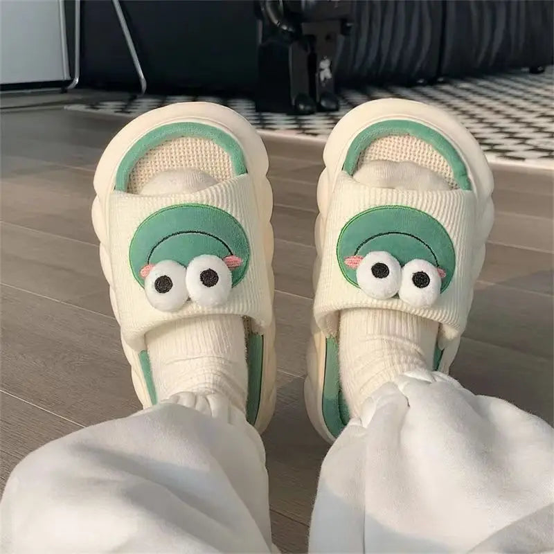 Women/girls 's Cartoon Frog Slippers