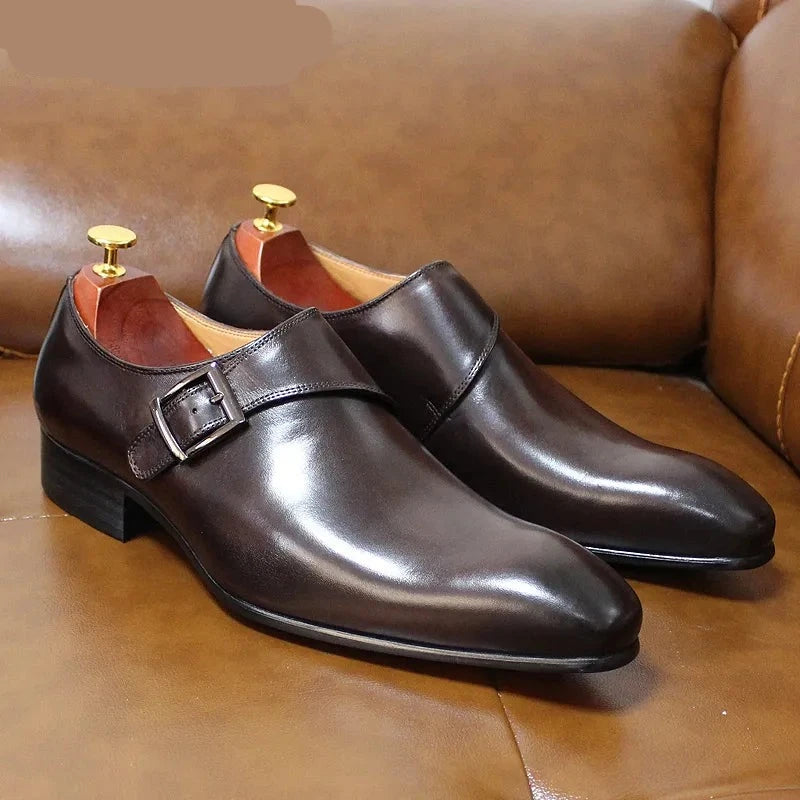 Dark Brown Black Office Business Formal Shoes for Men