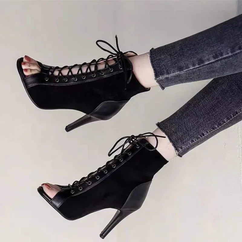 Lace-Up High-Heeled