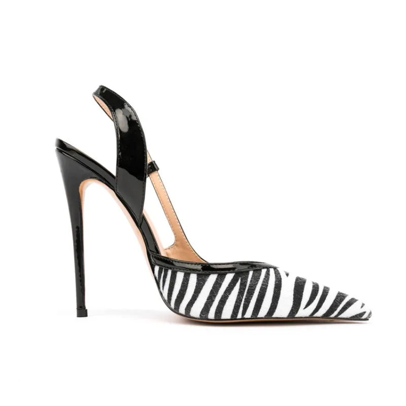 Zebra Pattern White Striped Sandals