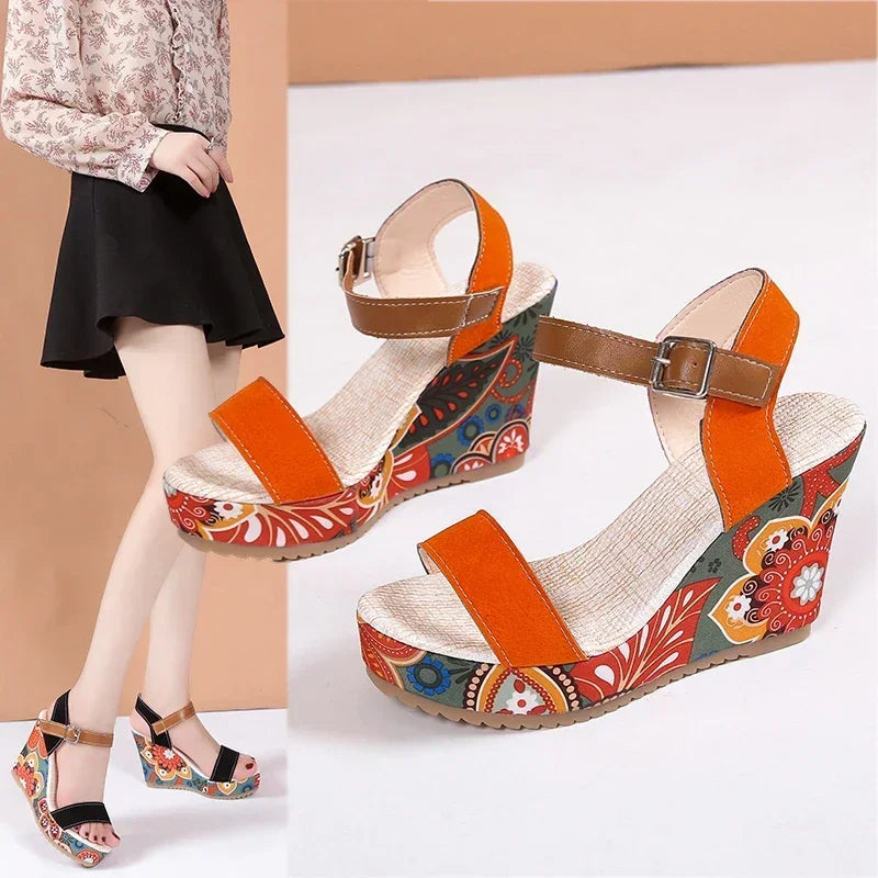 Heeled Sandals Summer Women Elegant Woman Shoes Platform Wedge Designer Womens Luxury Heels Comfortable Women's Fashion Sandal