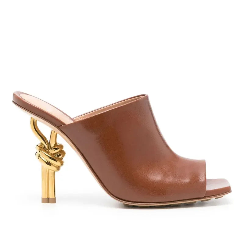Elegant Stylish Woven/Leather Metal High Heels