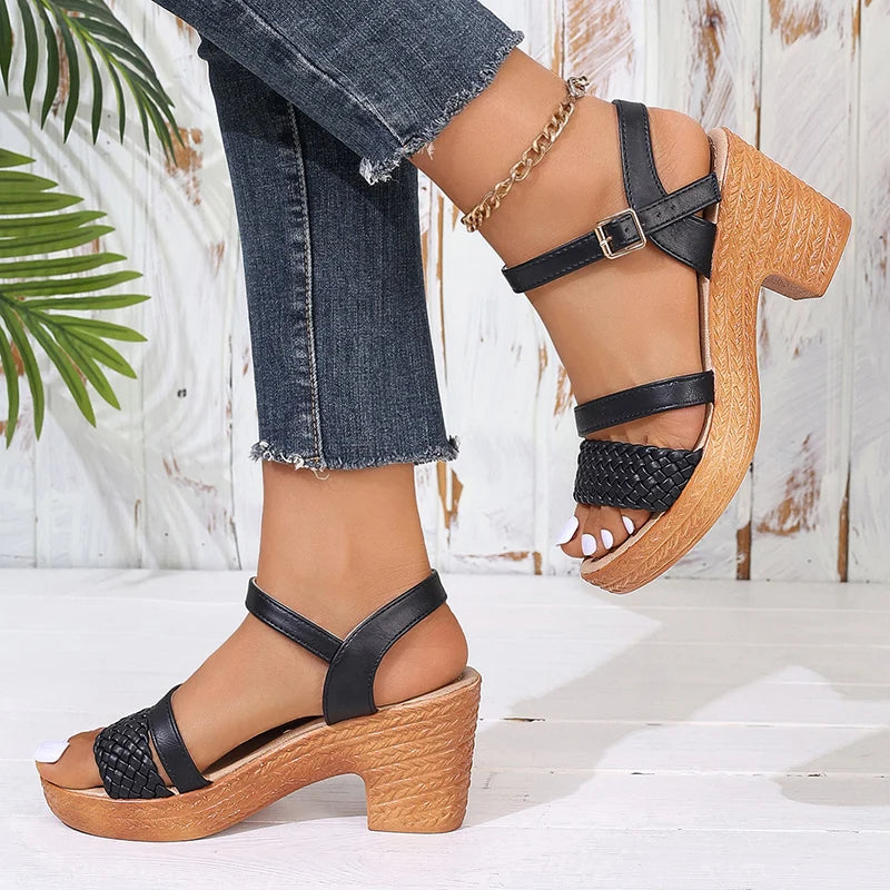 Summer Ankle Buckle Platform Gladiator Shoes