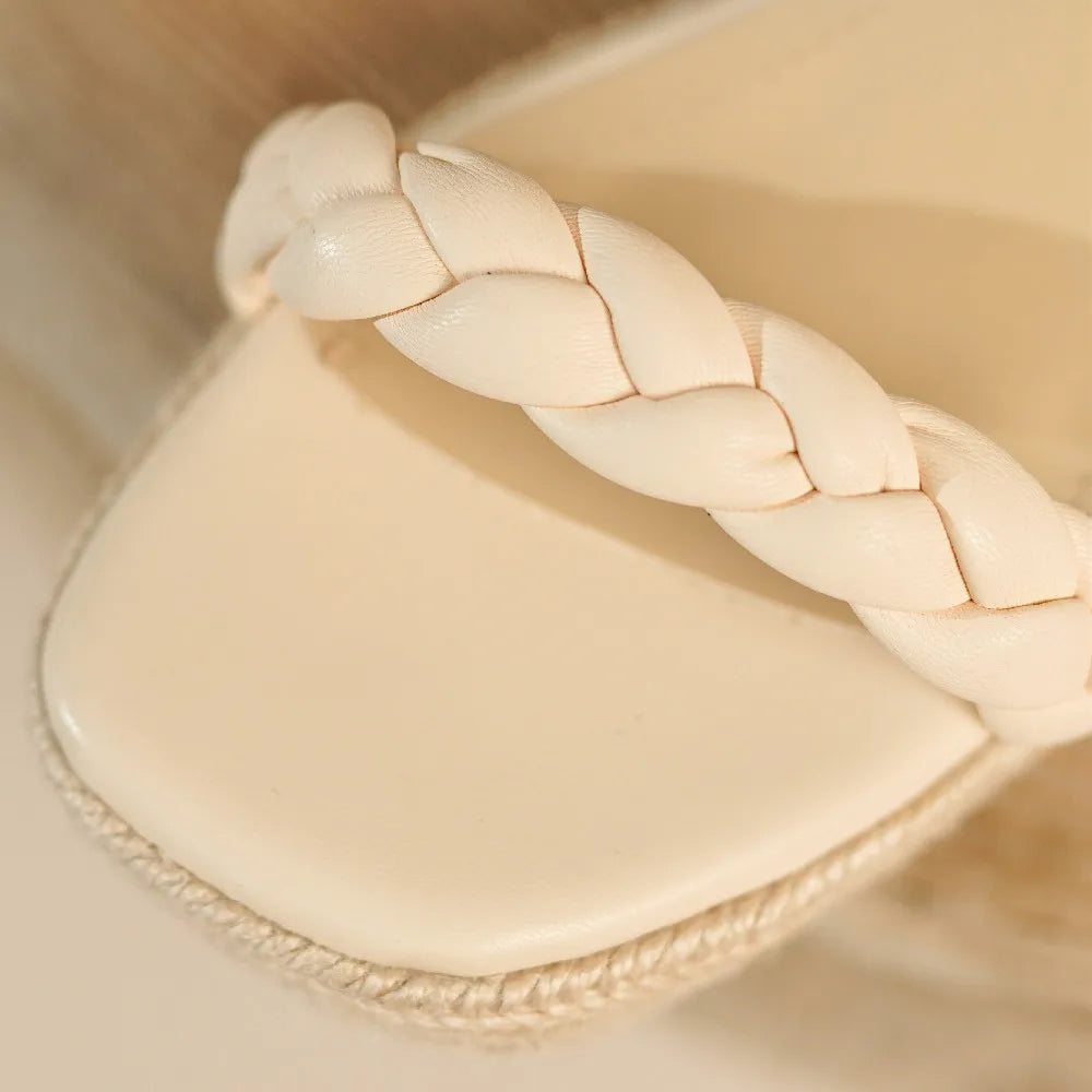 Women's Genuine Leather Hemp Wedge
