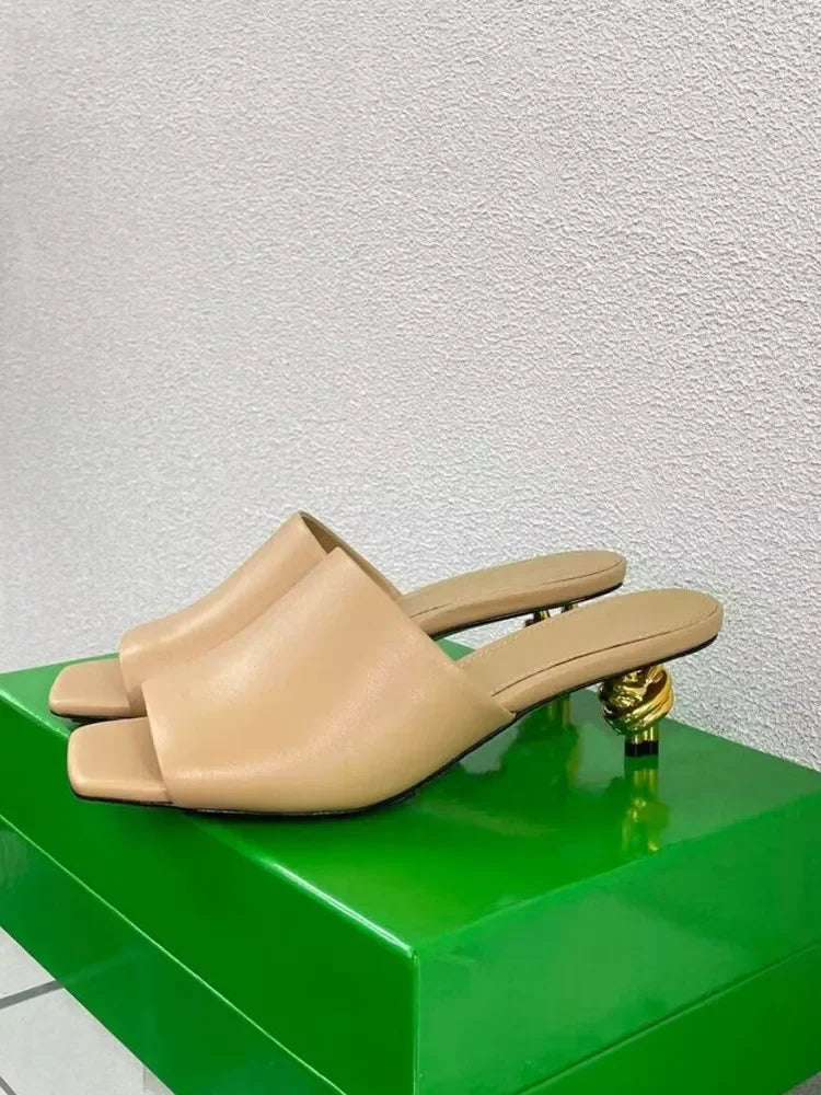 Elegant Stylish Woven/Leather Metal High Heels