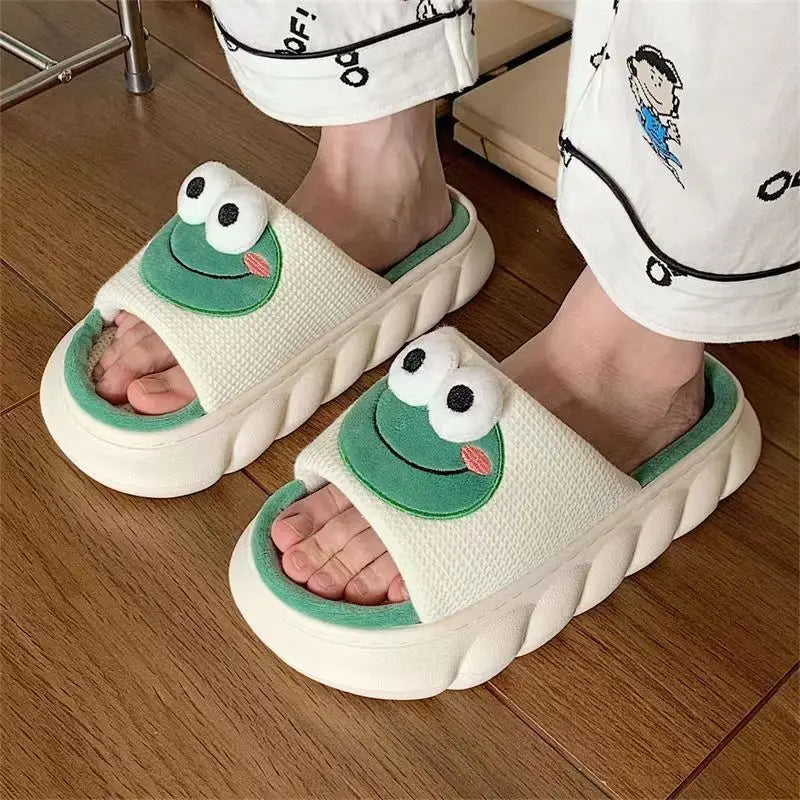 Women/girls 's Cartoon Frog Slippers