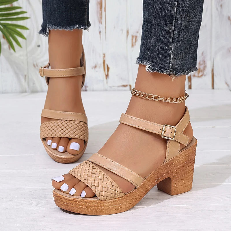 Summer Ankle Buckle Platform Gladiator Shoes