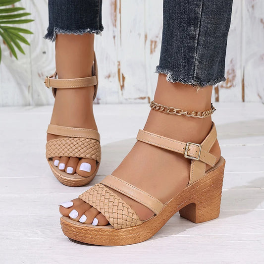 Summer Ankle Buckle Platform Gladiator Shoes