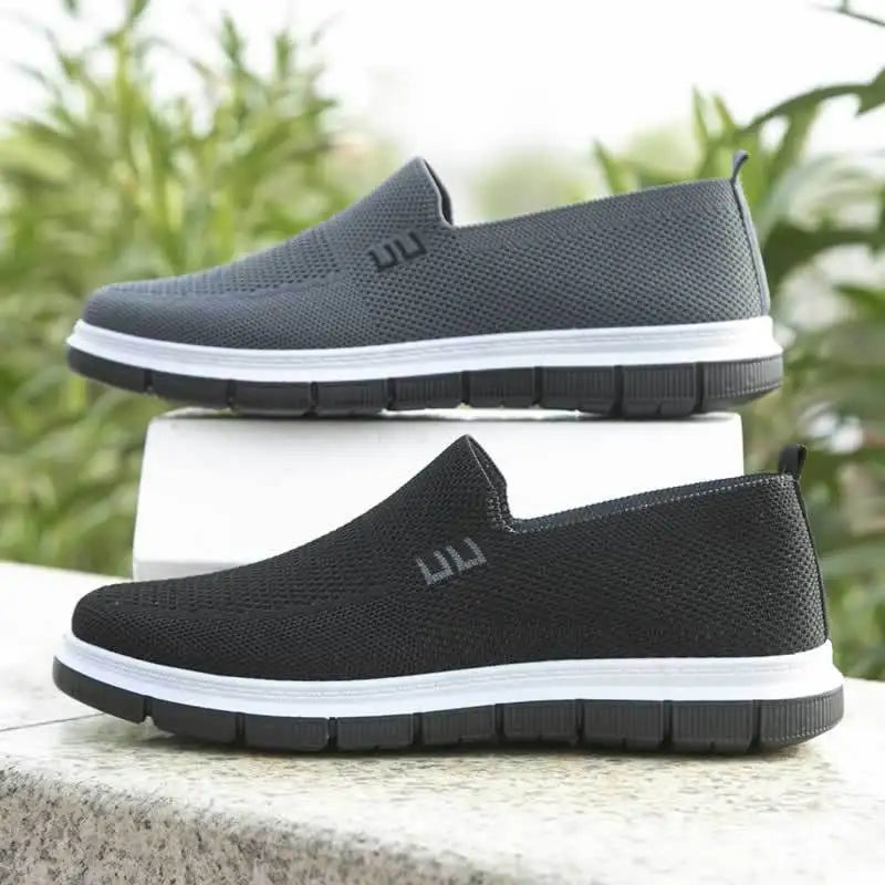 Mesh Men Shoes Solid Color Loafers