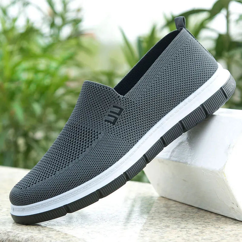 Mesh Men Shoes Solid Color Loafers