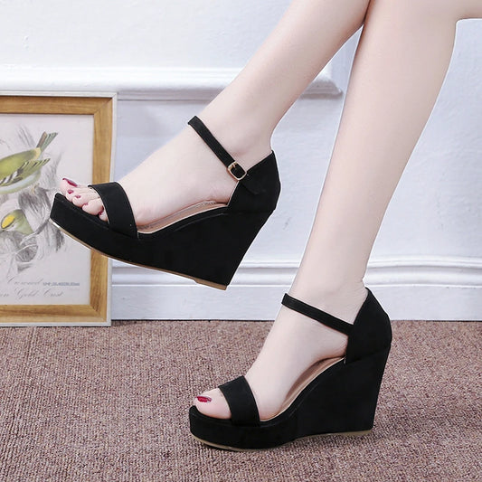 High Wedges Heel Ankle Buckles