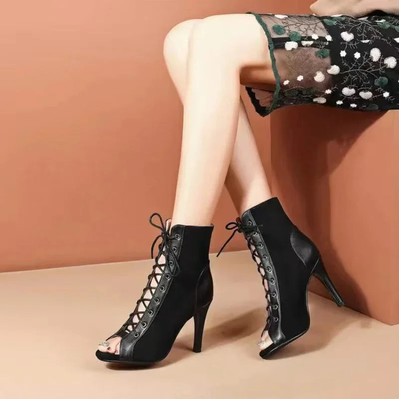 Lace-Up High-Heeled