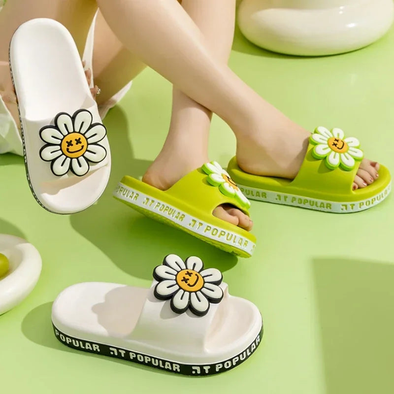 Thick Bottom Floral Slippers