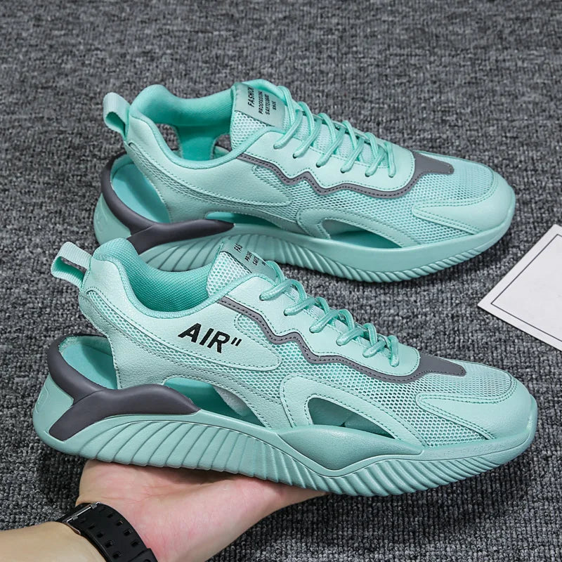 Leather Men's Shoes Slippers Outdoor Sports Trendy Flat Men Sandals Non-slip Breathable Eva High Quality Fashion Summer Mesh PU