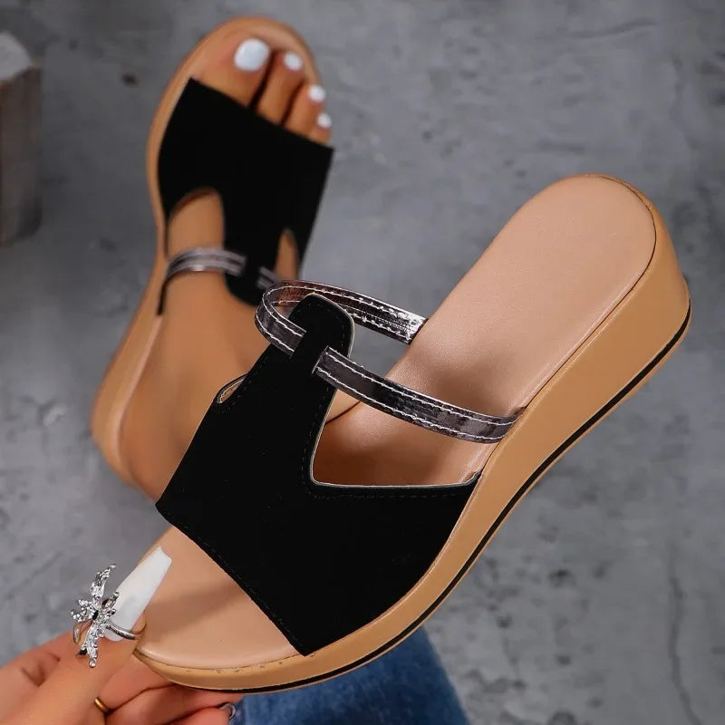 Womens  Beach Thick-soled Slippers