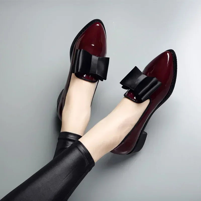 New Women's Bow Decor Pointed Toe Flat