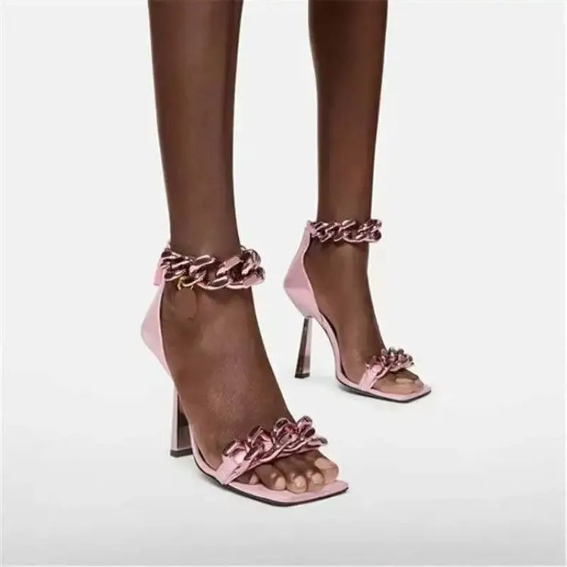 Ankle Strap Zipper Pump Heels