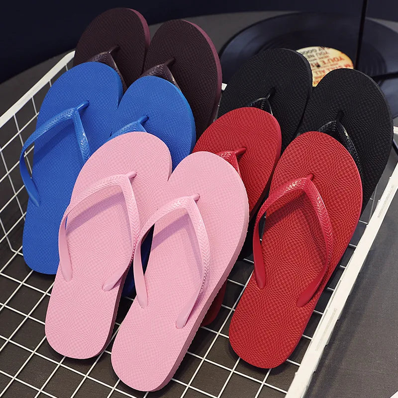 Solid Color Non-Slip Couple Slippers
