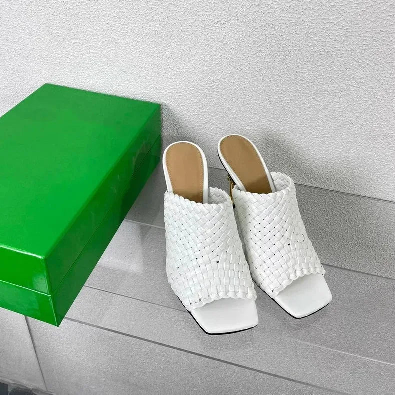 Elegant Stylish Woven/Leather Metal High Heels