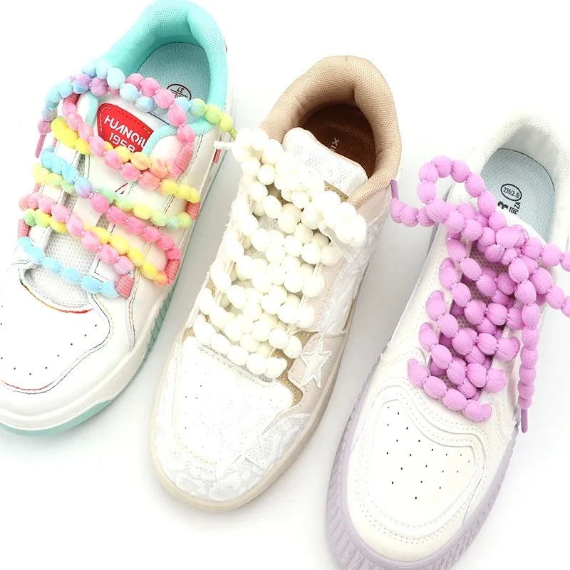 Fashionable colored beaded shoelaces Non fading 120/140/160cm