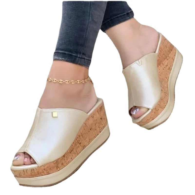 Summer Wedges Retro Fish Mouth Sandals