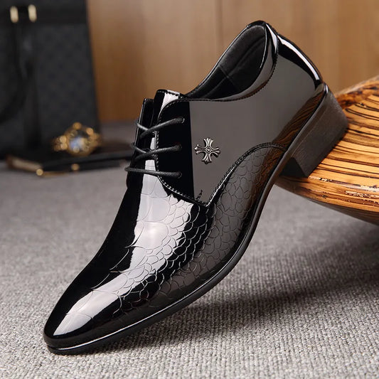 Italian oxford shoes patent leather plus size 38-48
