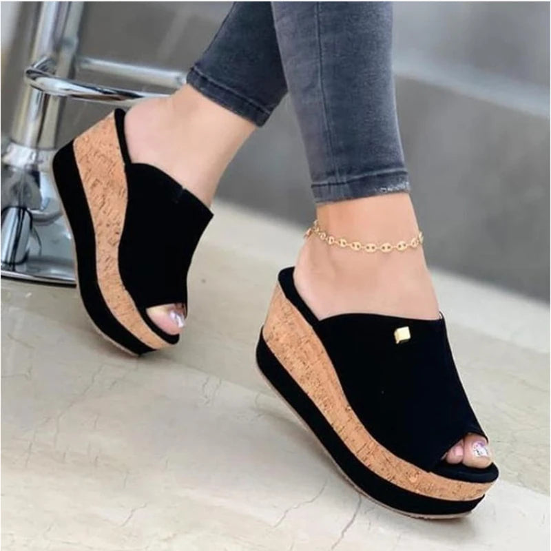 Summer Wedges Retro Fish Mouth Sandals