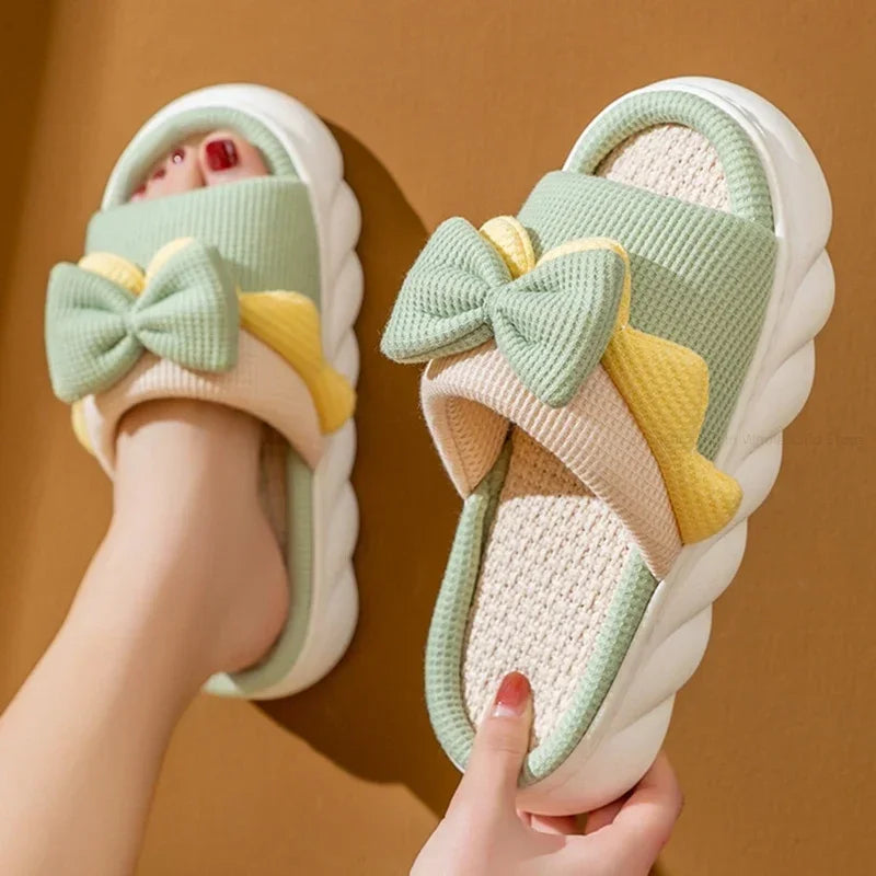 Linen Slippers Women Indoor Slippers