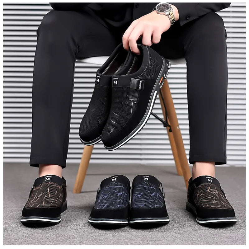 C Casual Men's Leather Slip-On Loafers