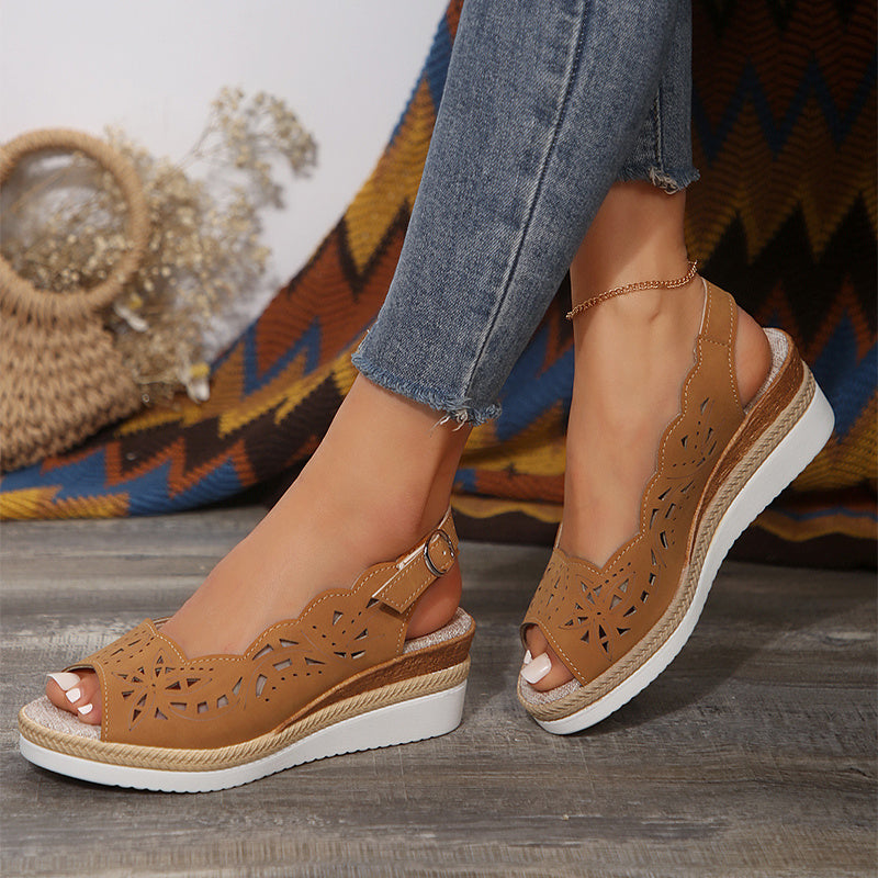 Fish-mouth Wedge Sandals For Women