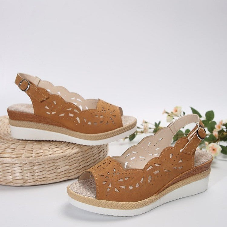 Fish-mouth Wedge Sandals For Women